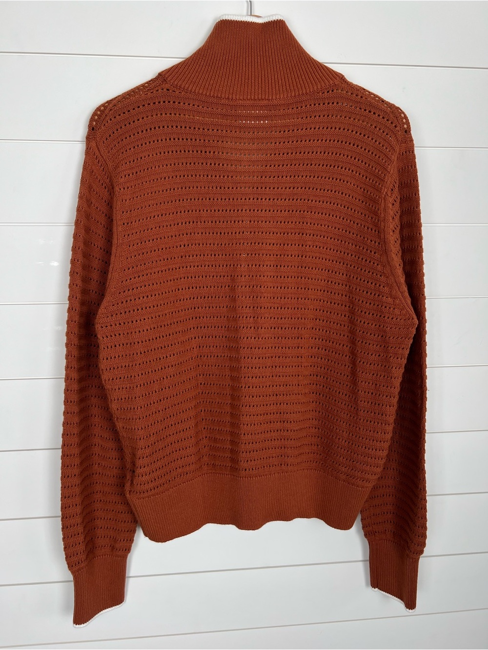 Varley Women's Morwenna 1/2 Zip Knit Sweater Womens Large Rust Cotton - Picture 6 of 15